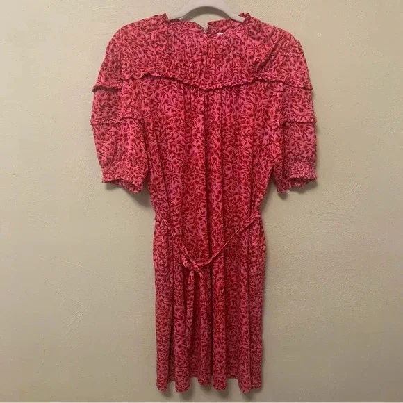 Boden Yoke Detail Jersey Mini Dress in Pink and Red Size 10 NWT New - Picture 3 of 16